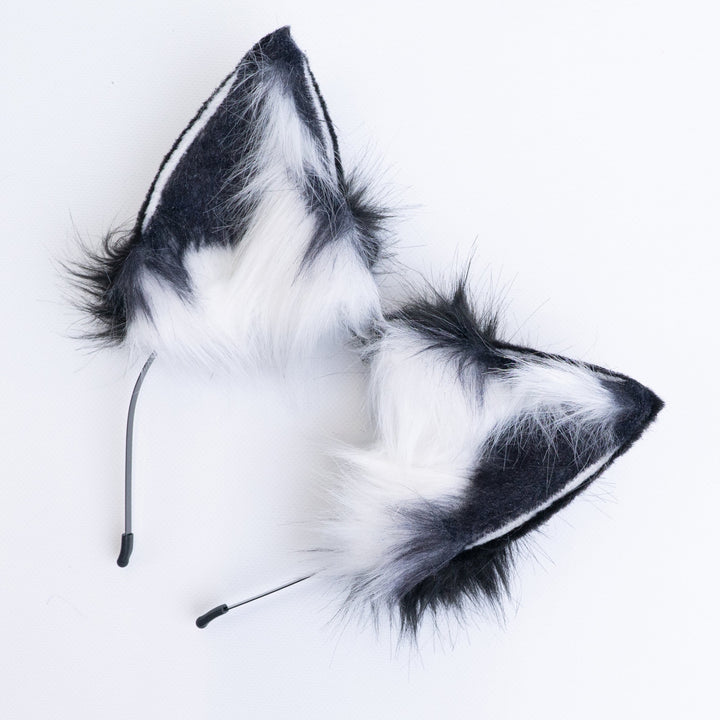 Full Wolf Ears black and white