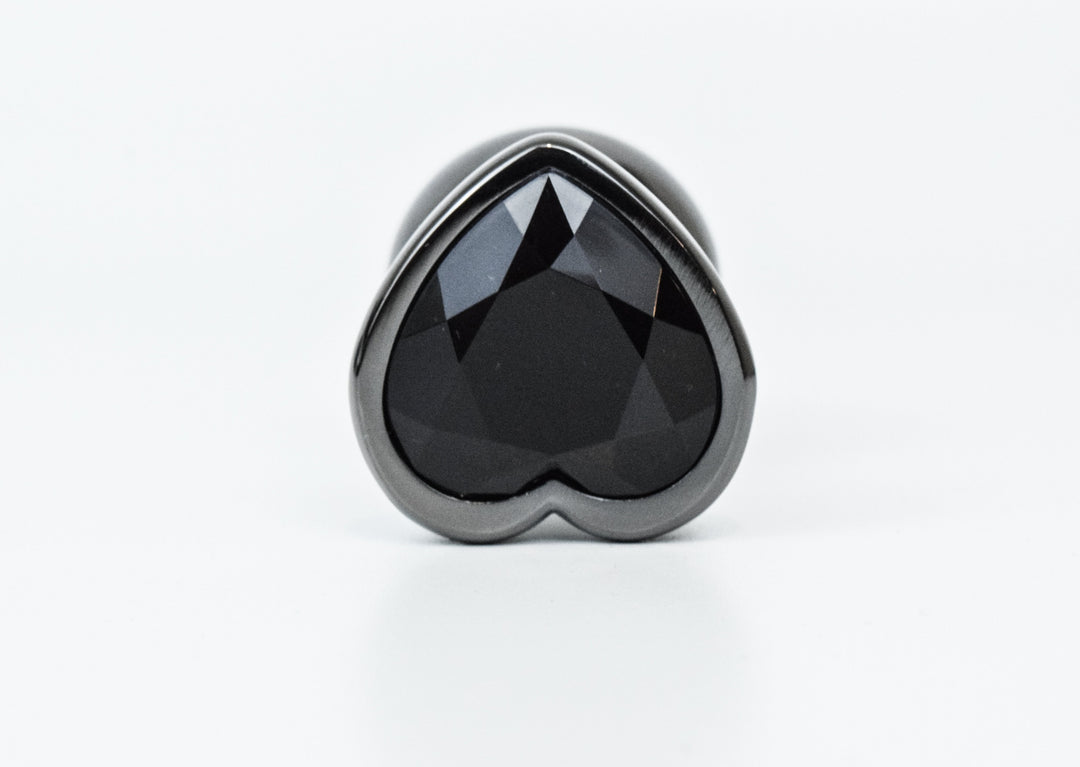 Gunmetal Jewel Heart Butt Plug