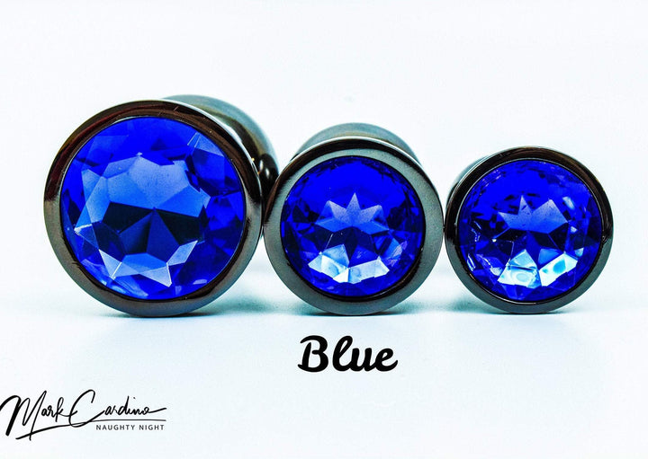 Black Metal Round Jewel Butt Plugs