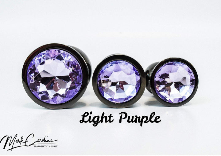 Black Metal Round Jewel Butt Plugs