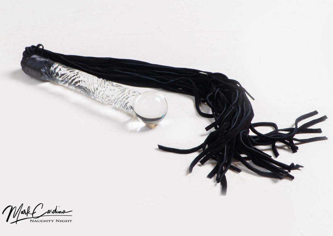 Glass & Black Suede Flogger