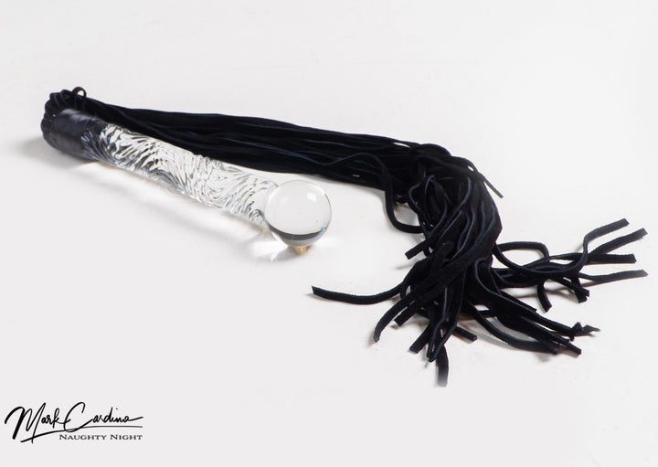 Glass & Black Suede Flogger