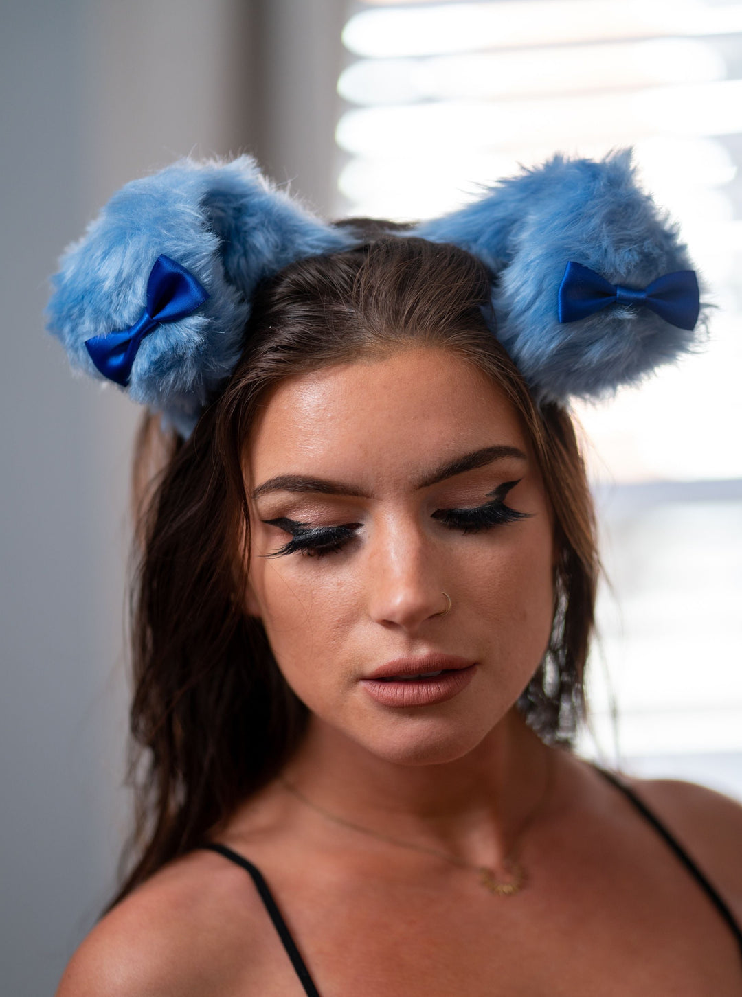 Blue Bow Pup Ears