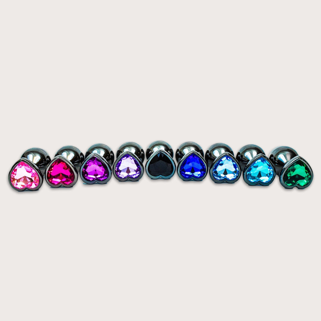 Gunmetal Jewel Heart Butt Plug