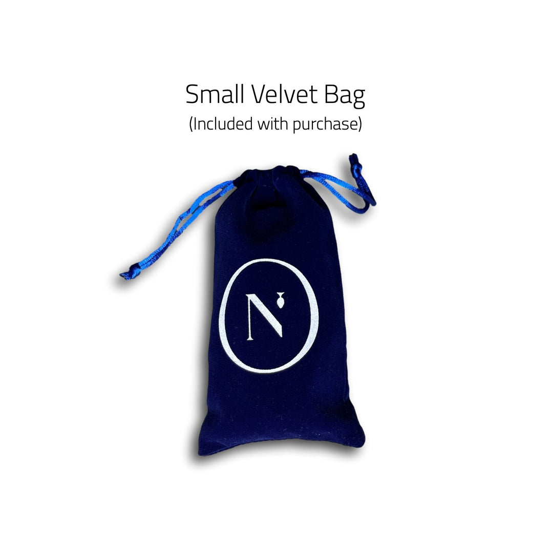 Blue velvet storage pouch