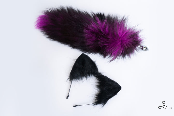REAL FUR 17" FOX TAIL PLUG | PURPLE FADE Indulge REAL FUR 17" FOX TAIL PLUG | PURPLE FADE Indulge