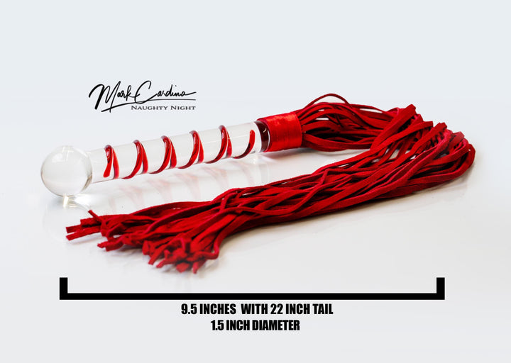Red Ribbed Dildo & Flogger Combo