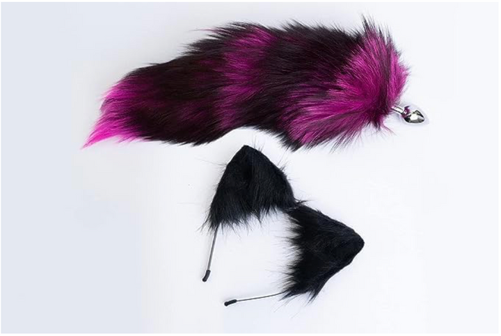 Hot Pink Foxtail Plug Set