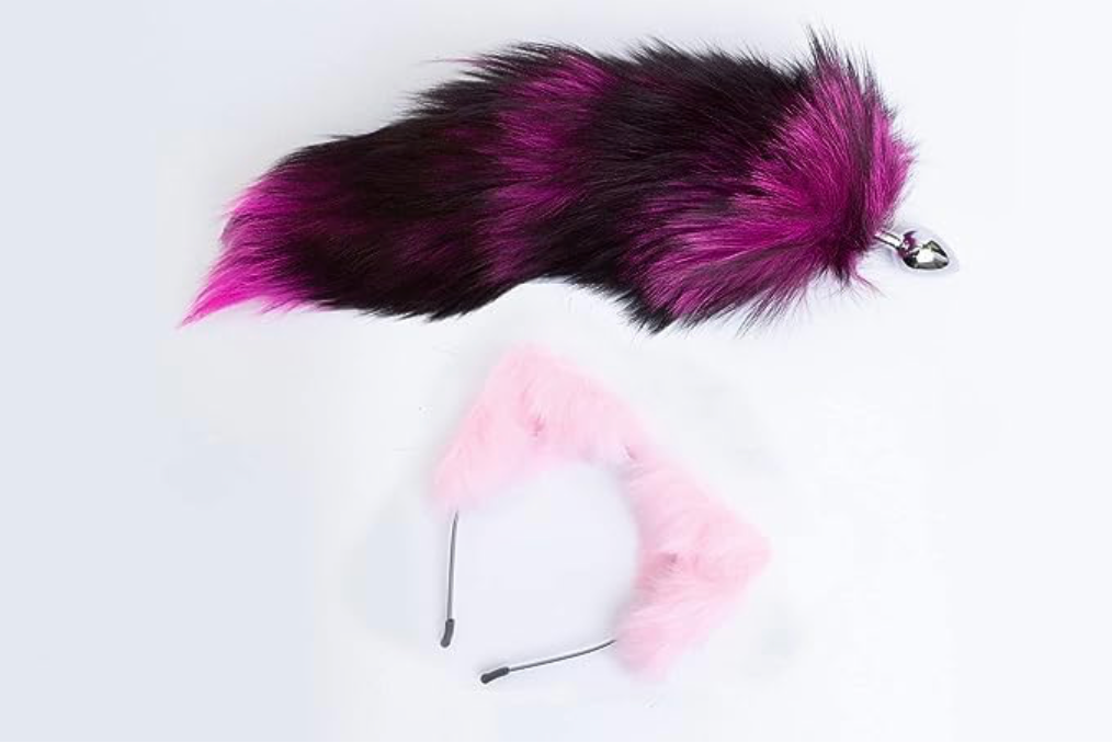 Hot Pink Foxtail Plug Set