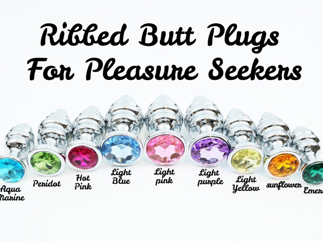 Ribbed Jewel Butt Plugs Indulge Ribbed Jewel Butt Plugs Indulge