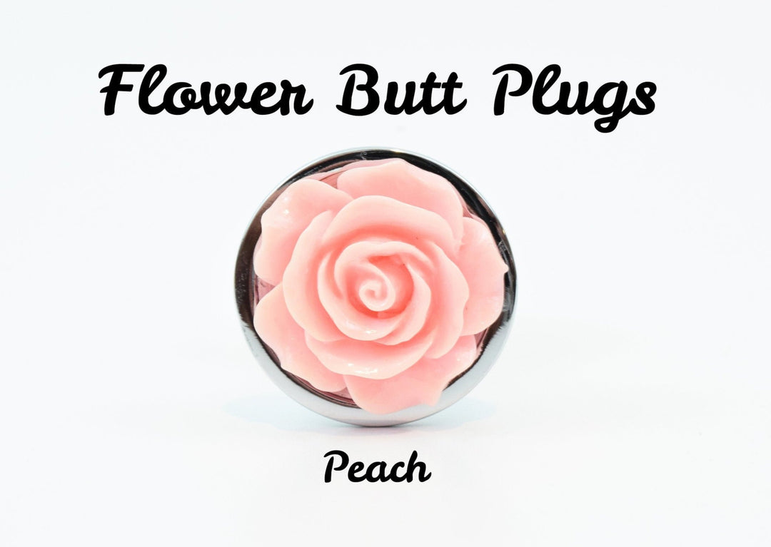 Silver Flower Gem Butt Plugs