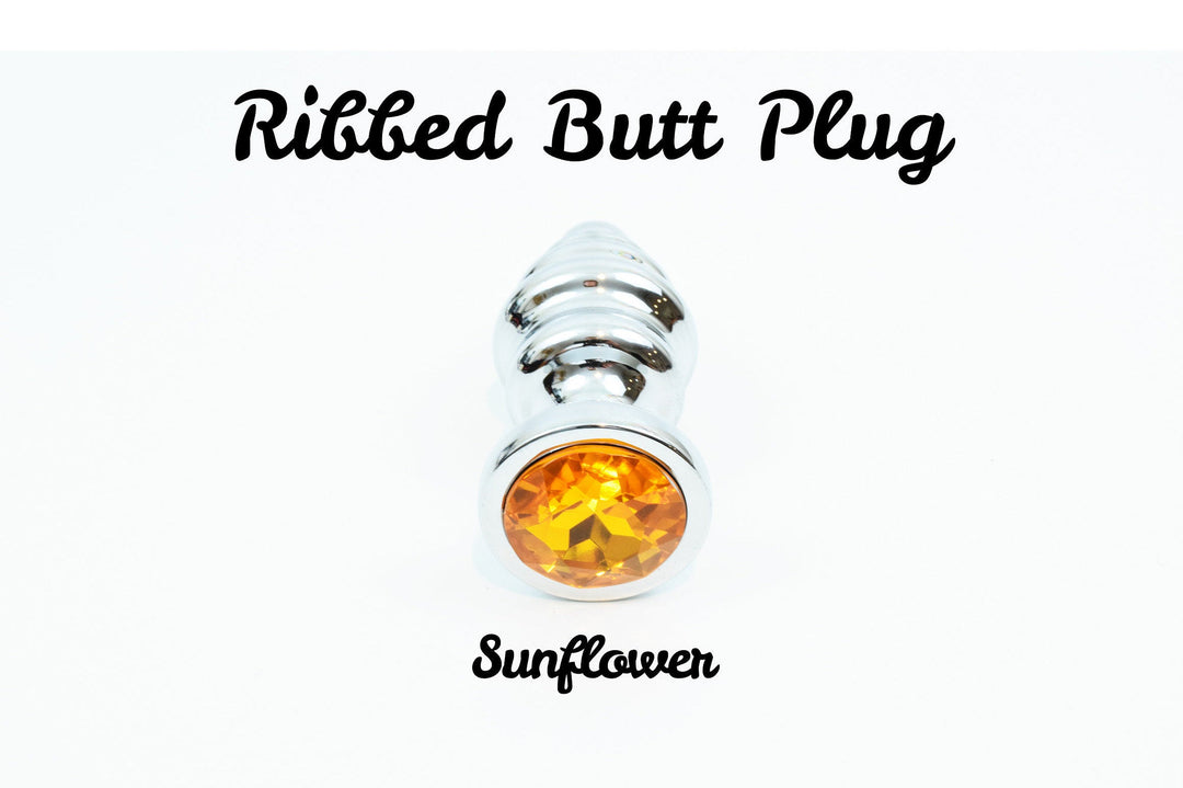 Ribbed Jewel Butt Plugs