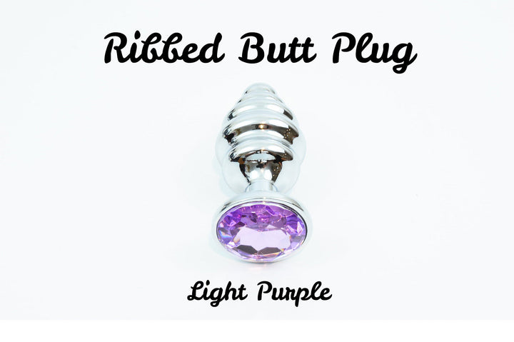 Ribbed Jewel Butt Plugs