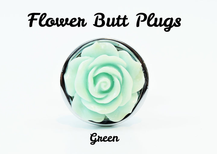 Silver Flower Gem Butt Plugs