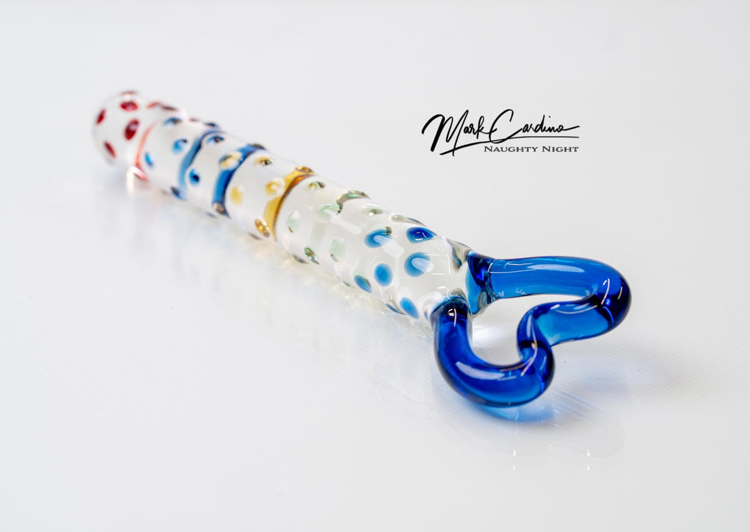 Heart Tip Rainbow Glass Dildo