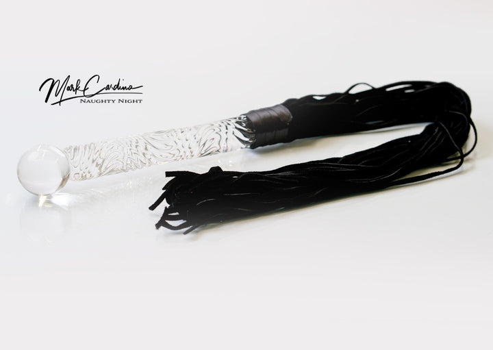 Glass & Black Suede Flogger