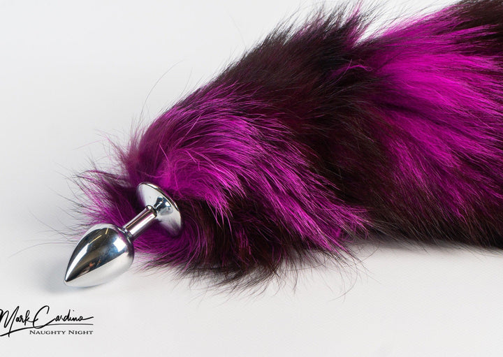 Real Fur Purple Fade 17"  Fox Tail