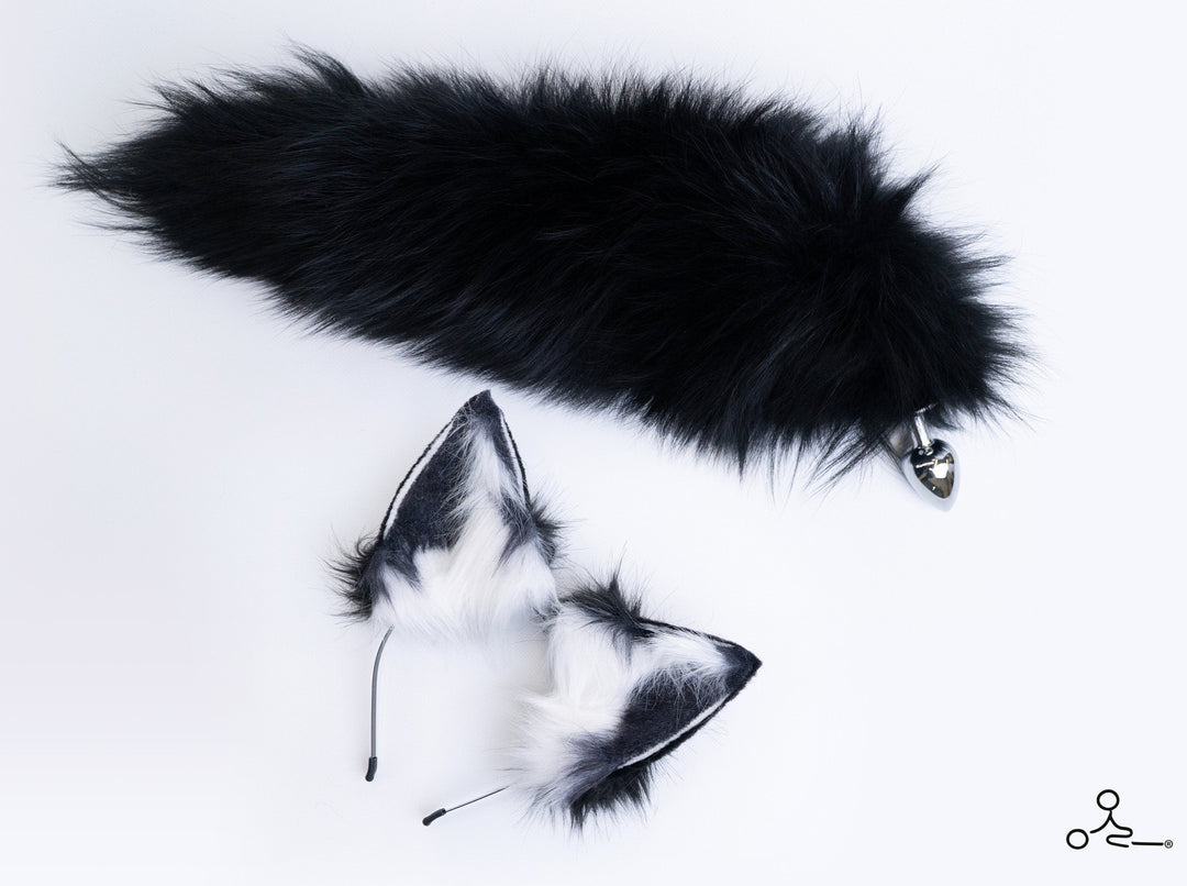 Majestic Midnight 17" Real Fur Tail Set