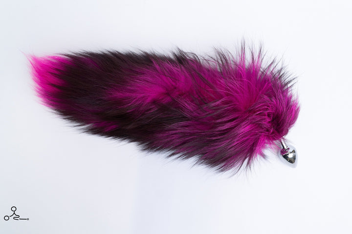 Magenta Real Fur Fox Tail Plug