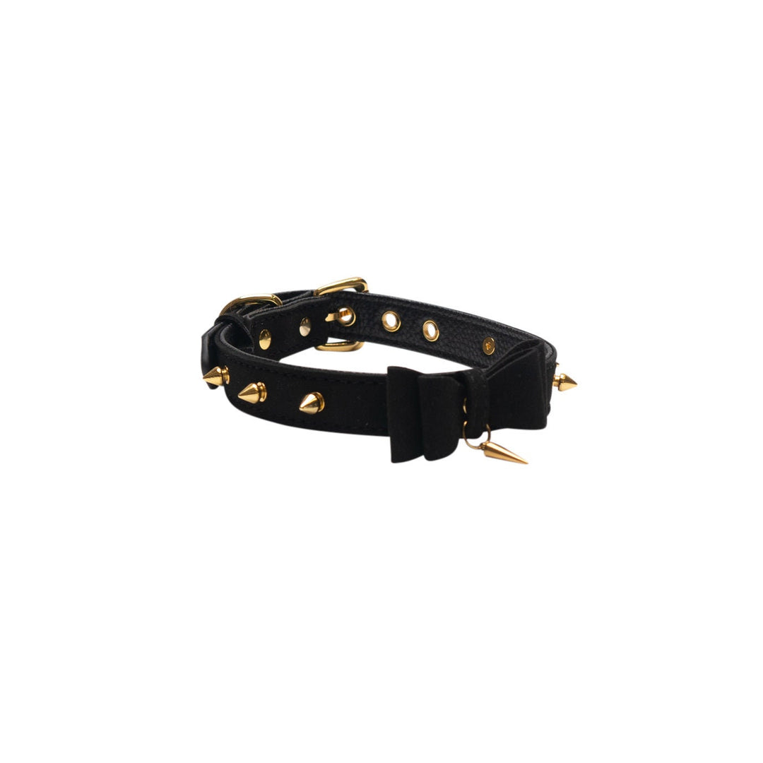 Black & Gold Spike Choker Collar