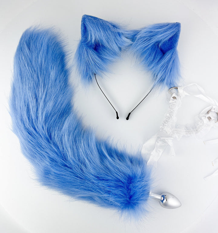Baby Blue 17" Fox Tail