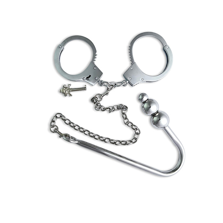 Anal Hook Sex Toy Attached to Handcuffs