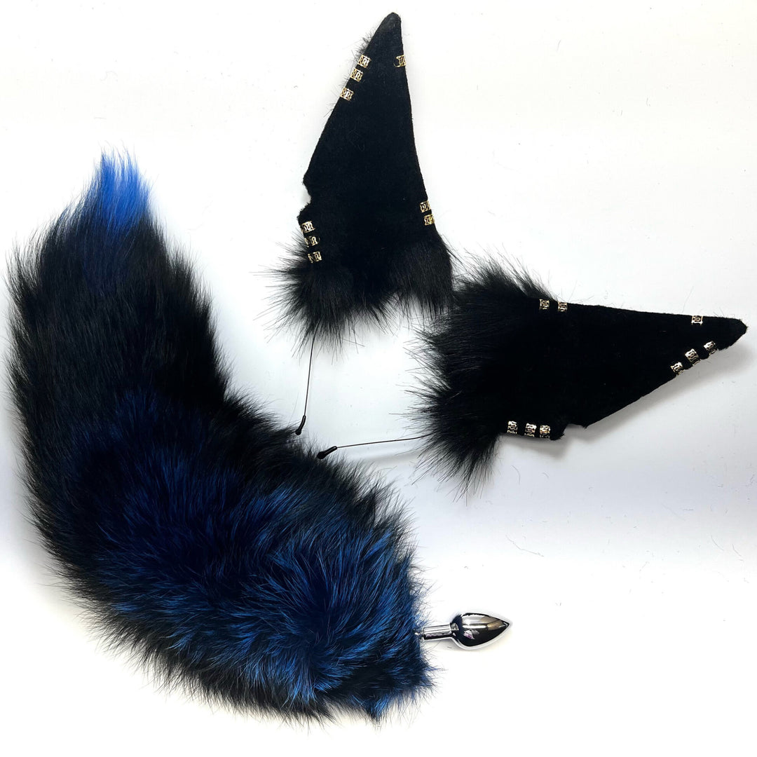 Mystic Blue 17 Inches Fox Tail Set