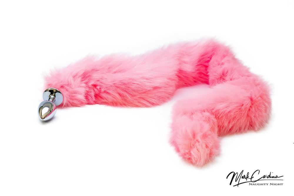 fur tail anal plug DOMINIX Deluxe Stainless Steel Medium Faux Fur Animal Tail Butt Plug main image 0